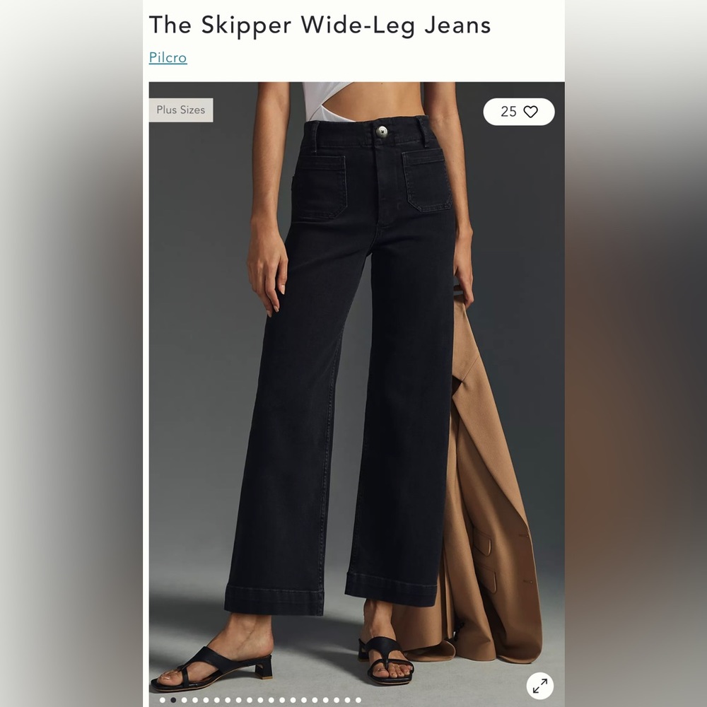 Anthropologie Black Wide-Leg Jeans